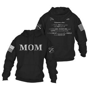 Grunt Style Mom Defined Black Hoodie Relaxed Fit Womens Pullover Sweater XL